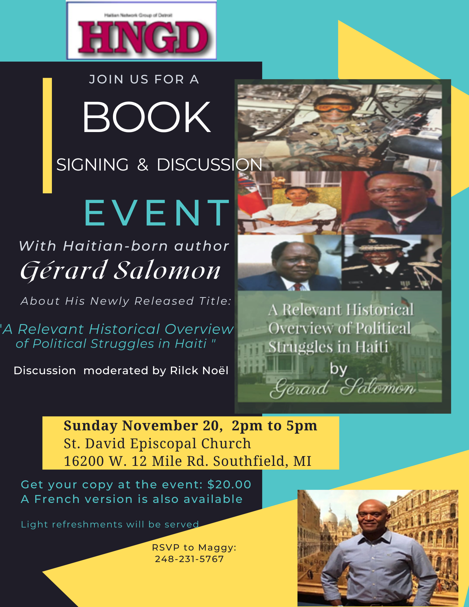 Book Signing with Gérard Salomon – Haitian Network Group of Detroit